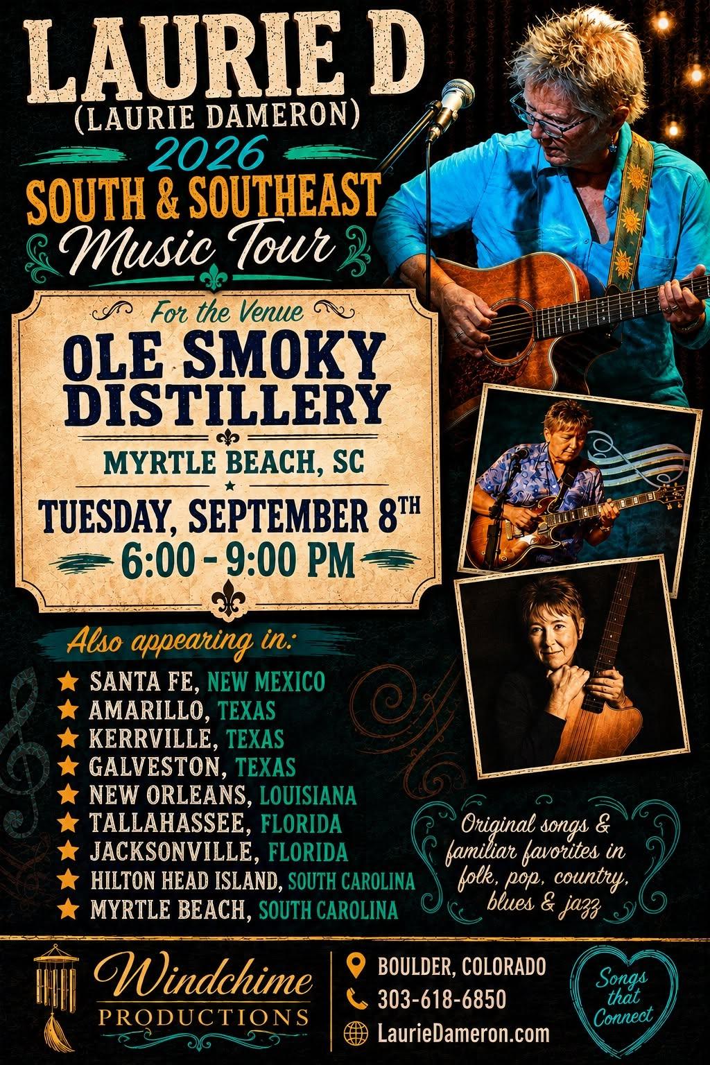 Laurie D Performing at Ole Smoky Distillery in Myrtle Beach – Sept. 8